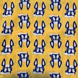 Sleeveless blouse w/ French bulldog pattern. EUC